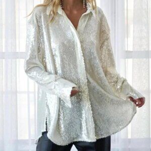 4th and Reckless Zoey Oversized Sequin Shirt